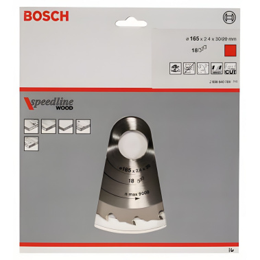 фото Диск пильный 165 х 30 мм 18T Speedline BOSCH 2608640789