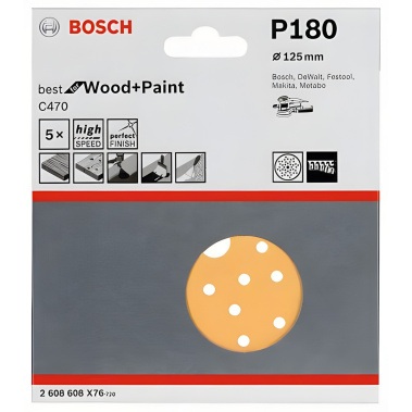 фото Круг шлифовальный 125 мм P180 (1 шт.) Best for Wood + Paint BOSCH 2608608X76