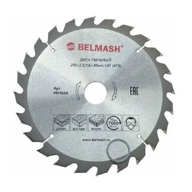 фото Диск пильный 210 х 2.2/1.6 х 30 мм 24T BELMASH RD162A