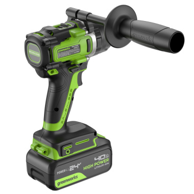 фото Дрель-шуруповерт аккумуляторная ударная GREENWORKS GD24DD140 3707607CUB
