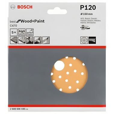 фото Круг шлифовальный 150 мм P120 (1 шт.) Best for Wood + Paint BOSCH 2608608X85
