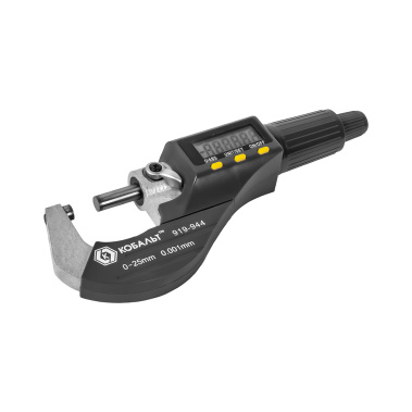 фото Микрометр цифровой 0 - 25 мм (точность 0,01 мм, кейс) КОБАЛЬТ 919-944