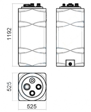 фото Бак топливный 250 л пластиковый (с обвязкой)