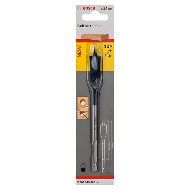 фото Сверло по дереву перовое 14 х 152 мм Self Cut Speed BOSCH 2608595486