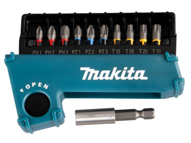 фото Набор насадок 11 шт. C-form (PH, PZ, T х 25 мм, магнит. держатель) Impact Premier MAKITA E-03567