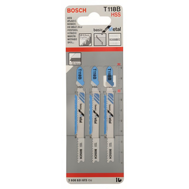 фото Полотно пильное T 118 B Basic for Metal (3 шт.) BOSCH 2608631673