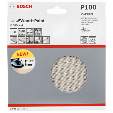 фото Круг шлифовальный 150 мм P100 (сетчатая основа, 1шт.) Best for Wood + Paint BOSCH 2608621163
