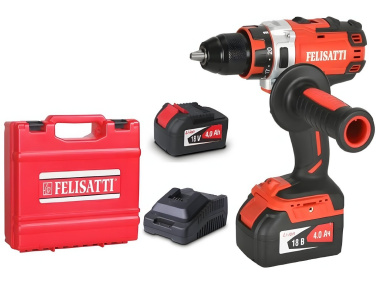 фото Дрель аккумуляторная FELISATTI ДА-13/18ВК (18В, 75Нм, 1*4а/ч, бесщет.)