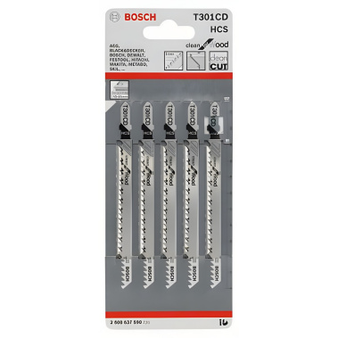 фото Полотно пильное T 301 CD Clean for Wood (5 шт.) BOSCH 2608637590
