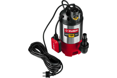 фото Насос дренажный ЗУБР НПГ-М3-1100-С (для грязной воды, 1100 Вт, корпус - нерж. сталь)