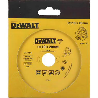 фото Диск алмазный 110 х 1.6 х 20 мм (керамическая плитка) DeWalt DT3714
