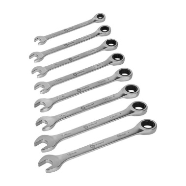 фото Набор ключей комбинированных 8 шт. (8-19 мм, трещоточный механизм 90 зуб.) КОБАЛЬТ 923-989