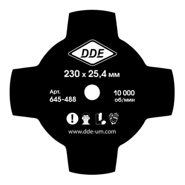фото Нож для триммера DDE GRASS CUT 230х25,4 мм, 4-лопастной 645-488