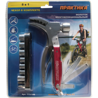 фото Мультитул-молоток ПРАКТИКА 8-в-1 (блистер) 773-149