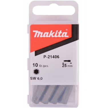 фото Бита HEX 6.0 х 25 мм E-form (10 шт.) MZ MAKITA P-21406