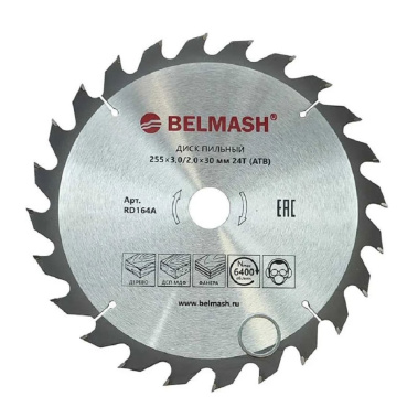 фото Диск пильный 255 х 3.0/2.0 х 30 мм 24T BELMASH RD164A