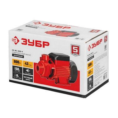 фото Насос поверхностный вихревой ЗУБР НС-М1-800-Ч (800 Вт)