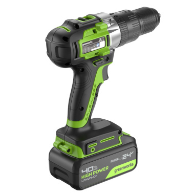 фото Дрель-шуруповерт аккумуляторная ударная GREENWORKS GD24DD60 3704107CUB